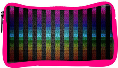 

Snoogg Eco Friendly Canvas Colourful Stripe Designer Student Pen Pencil Case Coin Purse Pouch Cosmetic Makeup Bag (PINK) Pouch(Multicolor)