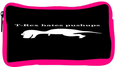 

Snoogg Eco Friendly Canvas T- Rex Hates Push Ups Student Pen Pencil Case Coin Purse Pouch Cosmetic Makeup Bag (PINK) Pouch(Multicolor)