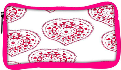

Snoogg Eco Friendly Canvas Red Heart White Pattern Designer Student Pen Pencil Case Coin Purse Pouch Cosmetic Makeup Bag (PINK) Pouch(Multicolor)