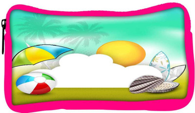 

Snoogg Eco Friendly Canvas Abstract Summer Background Student Pen Pencil Case Coin Purse Pouch Cosmetic Makeup Bag (PINK) Pouch(Multicolor)