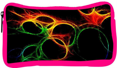 

Snoogg Eco Friendly Canvas Abstract Circles Designer Student Pen Pencil Case Coin Purse Pouch Cosmetic Makeup Bag (PINK) Pouch(Multicolor)