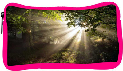 

Snoogg Eco Friendly Canvas Abstract Sunlight In Forest Designer Student Pen Pencil Case Coin Purse Pouch Cosmetic Makeup Bag (PINK) Pouch(Multicolor)