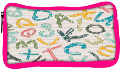 

Snoogg Eco Friendly Canvas Colors Of Alphabets Designer Student Pen Pencil Case Coin Purse Pouch Cosmetic Makeup Bag (PINK) Pouch(Multicolor)