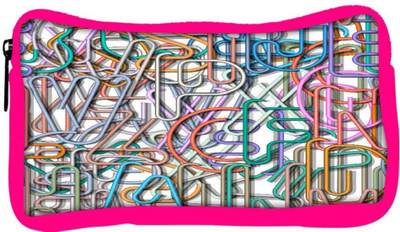 

Snoogg Eco Friendly Canvas Colorful Aphlabets Designer Student Pen Pencil Case Coin Purse Pouch Cosmetic Makeup Bag (PINK) Pouch(Multicolor)