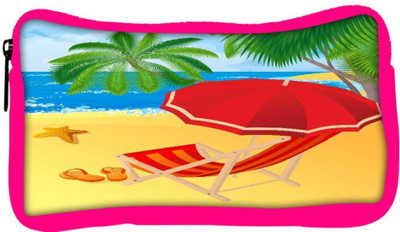 

Snoogg Eco Friendly Canvas Tropical Beach Vector Student Pen Pencil Case Coin Purse Pouch Cosmetic Makeup Bag (PINK) Pouch(Multicolor)