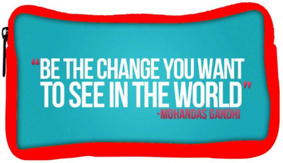 

Snoogg Eco Friendly Canvas Be The Change - Gandhi Student Pen Pencil Case Coin Purse Pouch Cosmetic Makeup Bag (RED) Pouch(Multicolor)