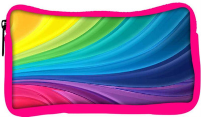 

Snoogg Eco Friendly Canvas Mixed Rainbow Color Designer Student Pen Pencil Case Coin Purse Pouch Cosmetic Makeup Bag (PINK) Pouch(Multicolor)