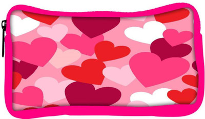 

Snoogg Eco Friendly Canvas Multiple Hearts Designer Student Pen Pencil Case Coin Purse Pouch Cosmetic Makeup Bag (PINK) Pouch(Multicolor)