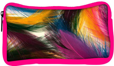 

Snoogg Eco Friendly Canvas Plumas Coloridas Designer Student Pen Pencil Case Coin Purse Pouch Cosmetic Makeup Bag (PINK) Pouch(Multicolor)