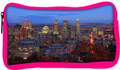 

Snoogg Eco Friendly Canvas Colorful City At Night Designer Student Pen Pencil Case Coin Purse Pouch Cosmetic Makeup Bag (PINK) Pouch(Multicolor)