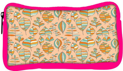 

Snoogg Eco Friendly Canvas Multicolor Cream Leaves Designer Student Pen Pencil Case Coin Purse Pouch Cosmetic Makeup Bag (PINK) Pouch(Multicolor)