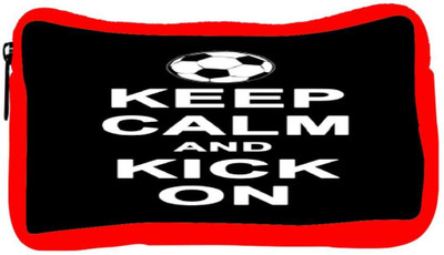 

Snoogg Eco Friendly Canvas Keep Calm And Kick On Student Pen Pencil Case Coin Purse Pouch Cosmetic Makeup Bag (RED) Pouch(Multicolor)