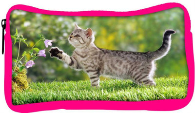 

Snoogg Eco Friendly Canvas Cat Playing Designer Student Pen Pencil Case Coin Purse Pouch Cosmetic Makeup Bag (PINK) Pouch(Multicolor)