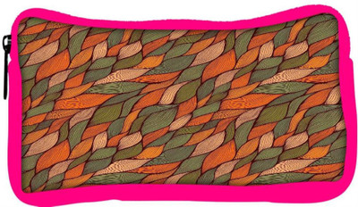 

Snoogg Eco Friendly Canvas Colorful Leaves Pattern Designer Student Pen Pencil Case Coin Purse Pouch Cosmetic Makeup Bag (PINK) Pouch(Multicolor)