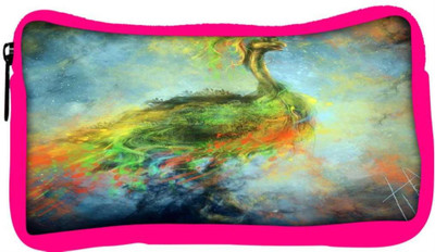 

Snoogg Eco Friendly Canvas Mysterious Peacock Designer Student Pen Pencil Case Coin Purse Pouch Cosmetic Makeup Bag (PINK) Pouch(Multicolor)