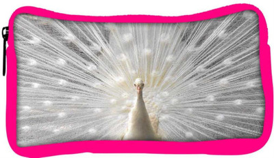 

Snoogg Eco Friendly Canvas White Peacock Designer Student Pen Pencil Case Coin Purse Pouch Cosmetic Makeup Bag (PINK) Pouch(Multicolor)