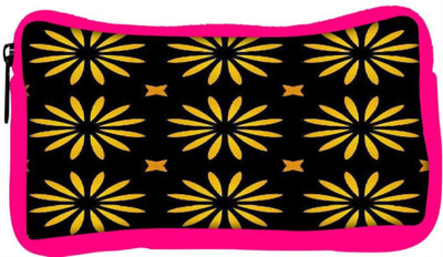 

Snoogg Eco Friendly Canvas Yellow Flower Black Pattern Designer Student Pen Pencil Case Coin Purse Pouch Cosmetic Makeup Bag (PINK) Pouch(Multicolor)