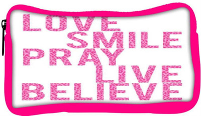 

Snoogg Eco Friendly Canvas Live Believe Student Pen Pencil Case Coin Purse Pouch Cosmetic Makeup Bag (PINK) Pouch(Multicolor)