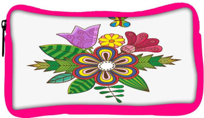 

Snoogg Eco Friendly Canvas Floral Background Student Pen Pencil Case Coin Purse Pouch Cosmetic Makeup Bag (PINK) Pouch(Multicolor)