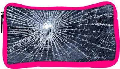 

Snoogg Eco Friendly Canvas Cracked Screen Student Pen Pencil Case Coin Purse Pouch Cosmetic Makeup Bag (PINK) Pouch(Multicolor)