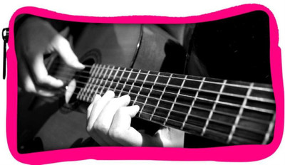 

Snoogg Eco Friendly Canvas Playing Guitar Designer Student Pen Pencil Case Coin Purse Pouch Cosmetic Makeup Bag (PINK) Pouch(Multicolor)