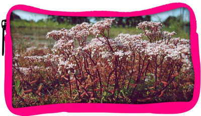 

Snoogg Eco Friendly Canvas White Flower Designer Student Pen Pencil Case Coin Purse Pouch Cosmetic Makeup Bag (PINK) Pouch(Multicolor)