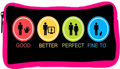 

Snoogg Eco Friendly Canvas Good Better Perfect Fine Too Student Pen Pencil Case Coin Purse Pouch Cosmetic Makeup Bag (PINK) Pouch(Multicolor)