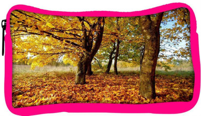 

Snoogg Eco Friendly Canvas Leavy Ground Designer Student Pen Pencil Case Coin Purse Pouch Cosmetic Makeup Bag (PINK) Pouch(Multicolor)