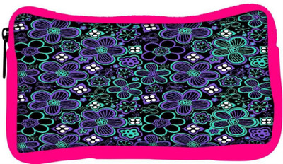 

Snoogg Eco Friendly Canvas Neon Floral Black Pattern Designer Student Pen Pencil Case Coin Purse Pouch Cosmetic Makeup Bag (PINK) Pouch(Multicolor)