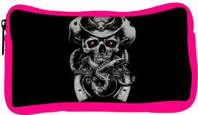 

Snoogg Eco Friendly Canvas Girly Skull Designer Student Pen Pencil Case Coin Purse Pouch Cosmetic Makeup Bag (PINK) Pouch(Multicolor)