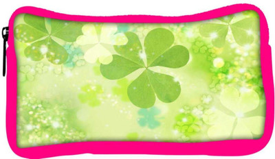 

Snoogg Eco Friendly Canvas Clovers Designer Student Pen Pencil Case Coin Purse Pouch Cosmetic Makeup Bag (PINK) Pouch(Multicolor)