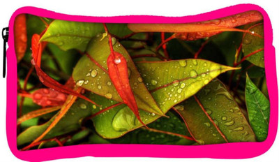 

Snoogg Eco Friendly Canvas Water Drops On Leaf Designer Student Pen Pencil Case Coin Purse Pouch Cosmetic Makeup Bag (PINK) Pouch(Multicolor)
