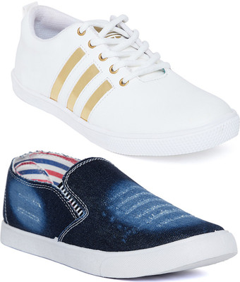 

Long Walk Stylish Premium Denim Loafer & White Sneakers For Men(Multicolor, White blue