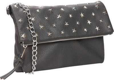 

Bagkok Women Evening/Party Black PU Sling Bag
