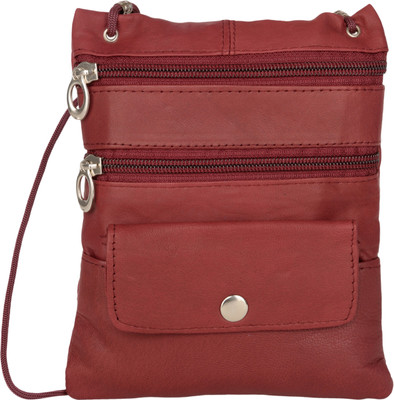 

AspenLeather Women Casual Maroon Genuine Leather Sling Bag