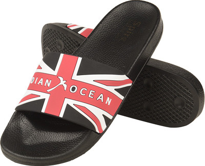 

ILU Men's Casual Black Rubber Slide Slippers Size- Slides