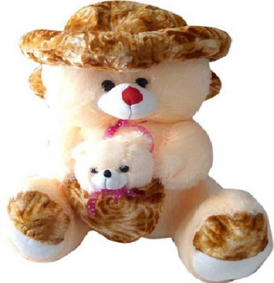 

Samayra Toys Cream Mother Baby Teddy bear with Brown Cap 2 Feet - 60 cm(Cream)