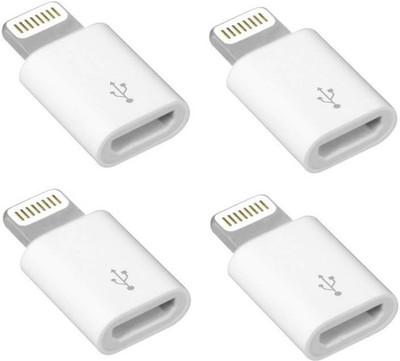

Anytech ™ (Pack of 4) Micro to 8 PIN Lightning Charger Converter SYNC AND CHARGE Cable FOR IPHONES USB Adapter USB Adapter USB Adapter(White)