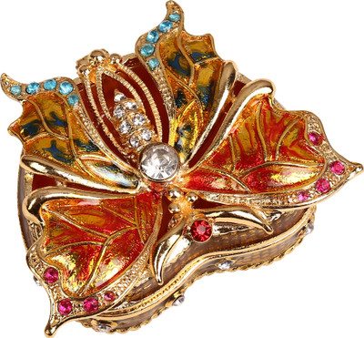 

shivika enterprises Stone Stud Butterfly Ring Box For Occasions Like Engagement and Marriage Jewellery Vanity Box(Multicolor)