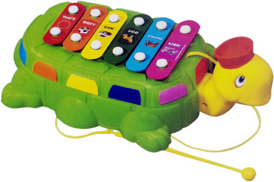 

Bonkerz Royal Turtle Toy Xylophone With Moving Face And Tir Tir Sound Pull Along Toy(multicolor)