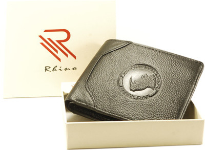 

the rhino Men Black Genuine Leather Wallet(8 Card Slots)
