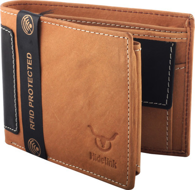 

Hidelink Men Casual Brown, Tan Genuine Leather Wallet(6 Card Slots)