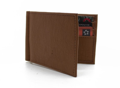 

NIetz Men Tan Genuine Leather Money Clip(6 Card Slots)