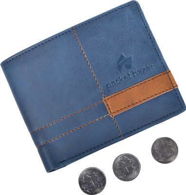 

pocket bazar Men Blue Artificial Leather Wallet(6 Card Slots)