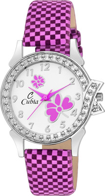 

Cubia CB-1293 New Studded watch with check strap Watch - For Girls