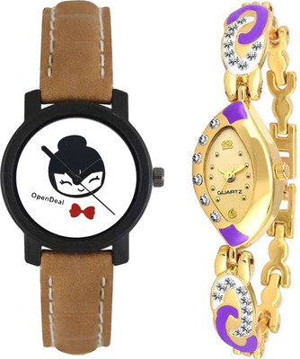 

OpenDeal Stylish Designer Combo Pack 2 Watch For Girls & Women ODOVAL18BOOW Watch - For Girls