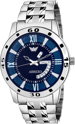 

Abrexo Abx1165-SLV BLUE Gents Exclusive Formal Drops Day and Date Functioning Watch - For Men