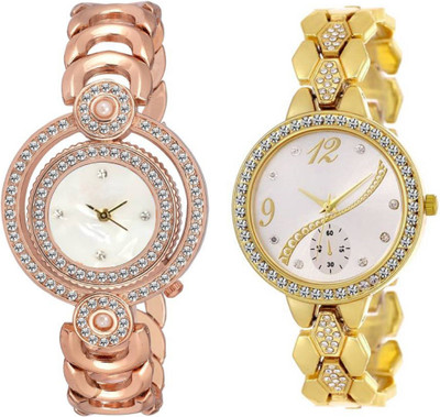 

iDIVAS ALK 49010 Rose Gold Double Round Loop Watch - For Women