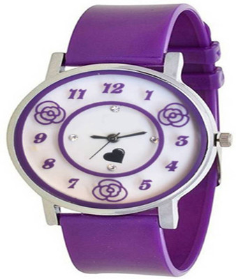 

Niyati Nx Rose Printed Dial Fancy Look Designer purple Strap Valentine Gift For Your Love For Women And Girls Watch - For Girls Watch - For Girls