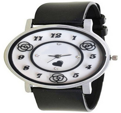 

Niyati Nx Rose Printed Dial Fancy Look Designer Black Strap Valentine Gift For Your Love For Women And Girls Watch - For Girls Watch - For Women